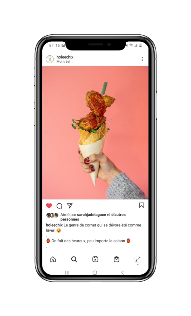 Publication Instagram sur téléphone